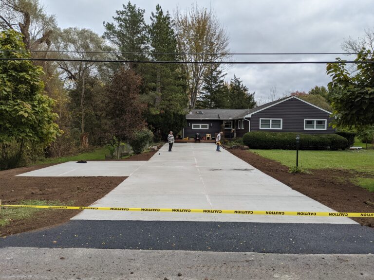 Residential concrete driveway