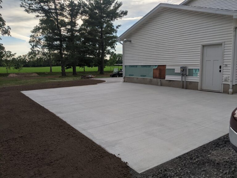 Flat concrete patio