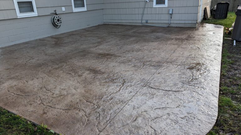 Slate stamped concrete patio