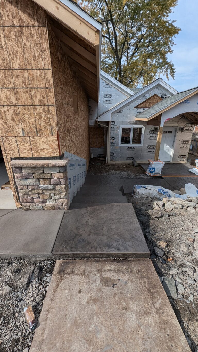 Stamped concrete steps at front entry