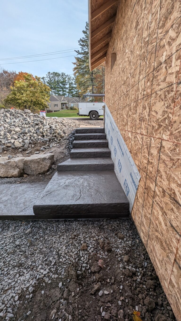 Stamped concrete steps detail
