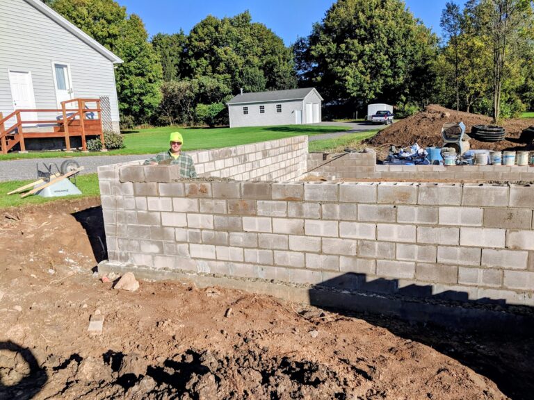10-inch block foundation with radiant heat and poured wall