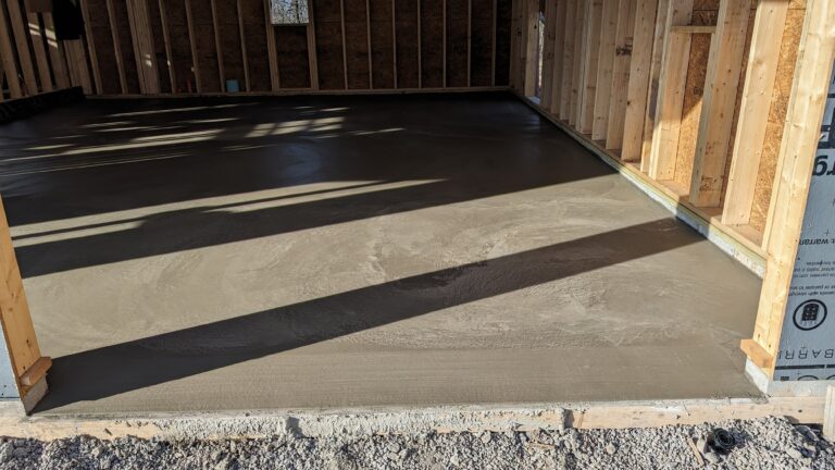 Burn finish garage floor with radiant heat in Mendon, NY