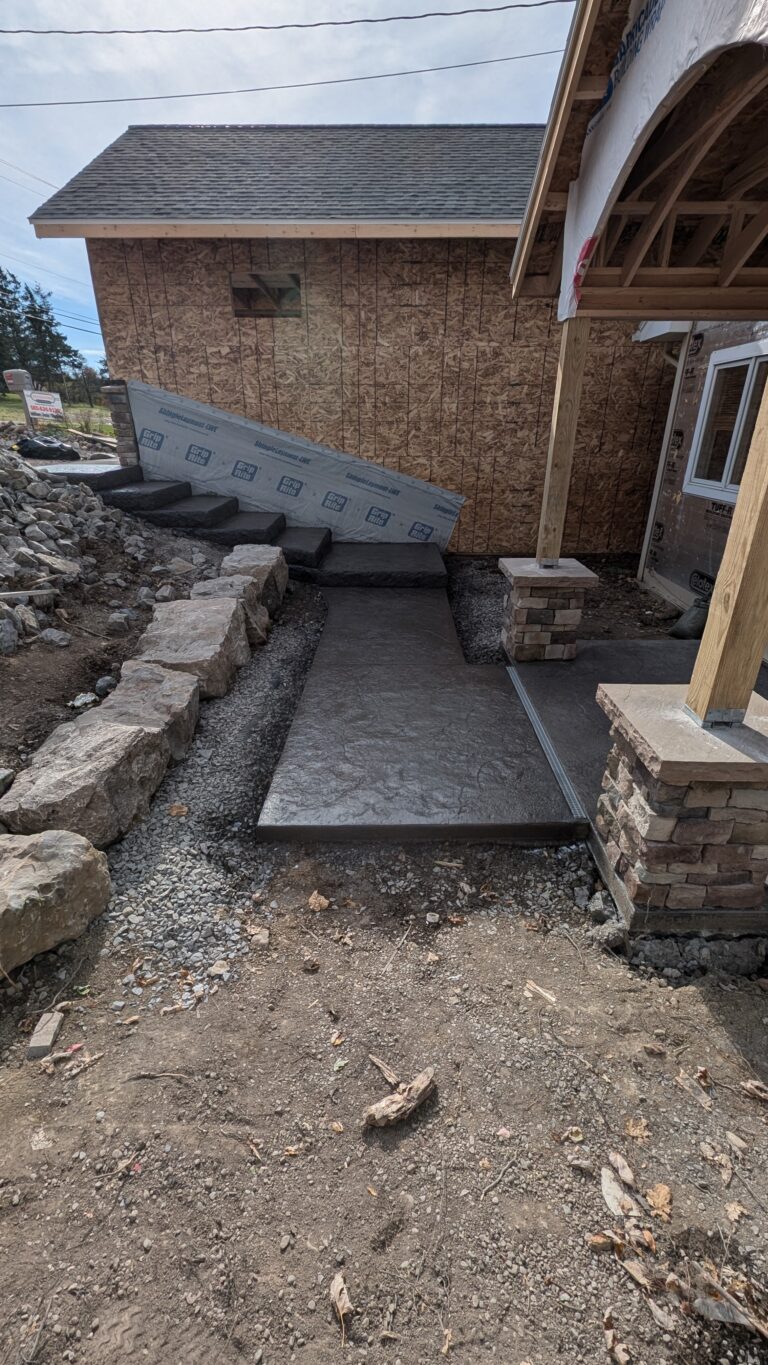 Stamped concrete patio