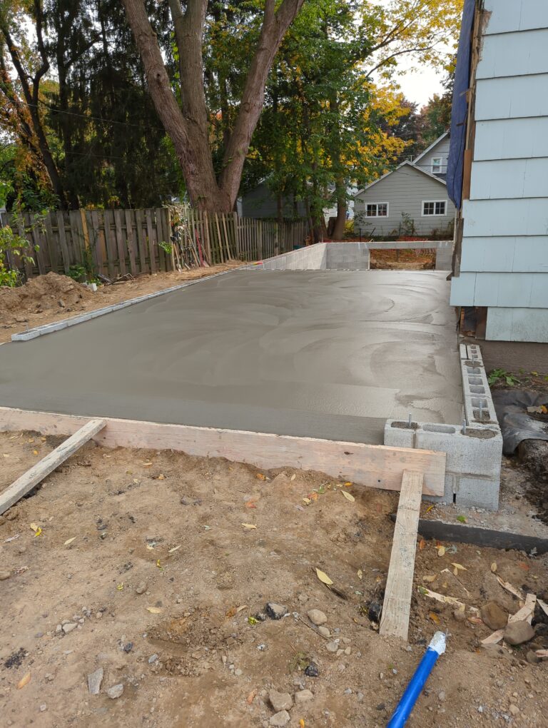 Poured concrete foundation wall